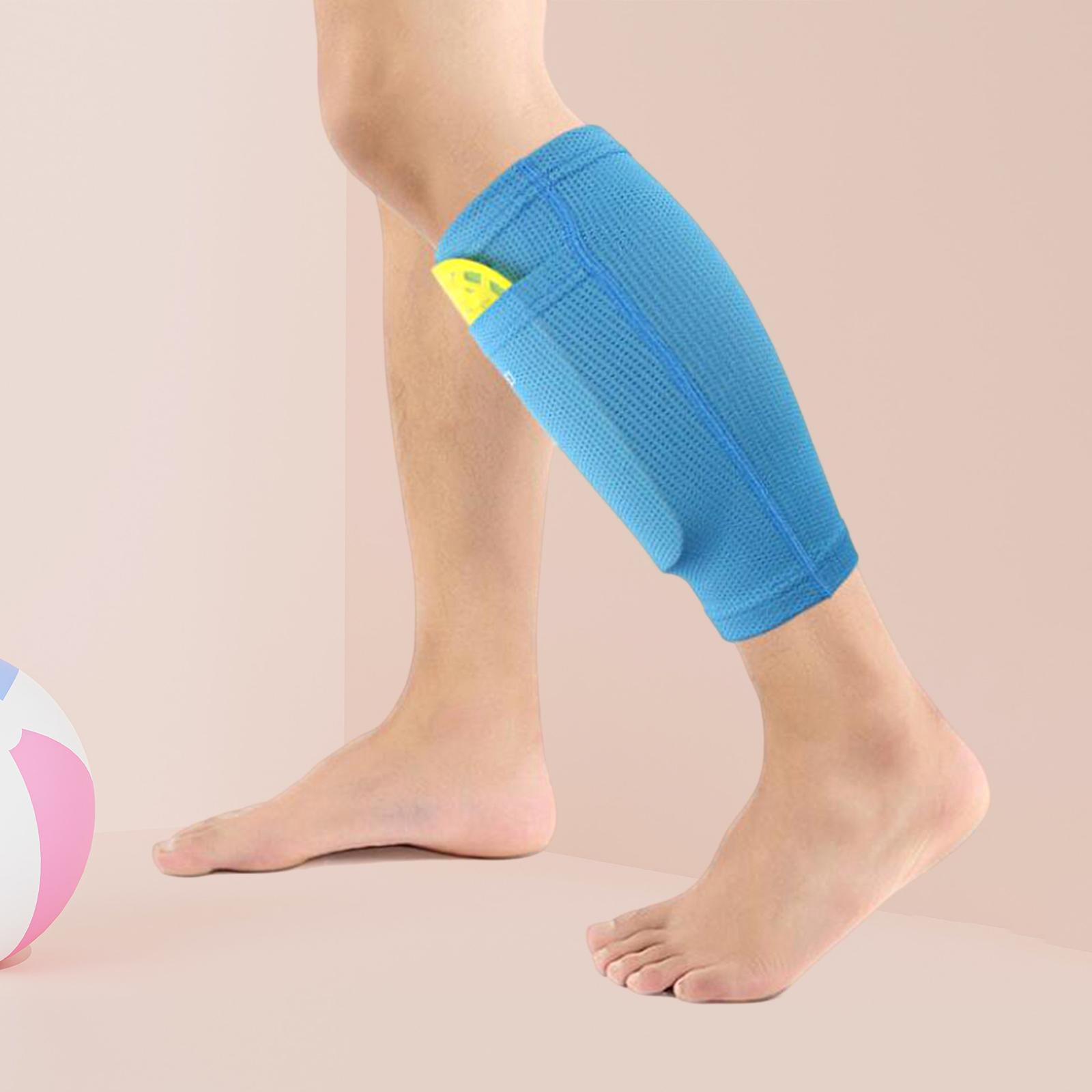 2x Shin Guard Sleeves, Football Leg Sleeves, Leg Performance Support Protective Socks Calf Leg Compression Sleeve for Athlete, Teens Adult