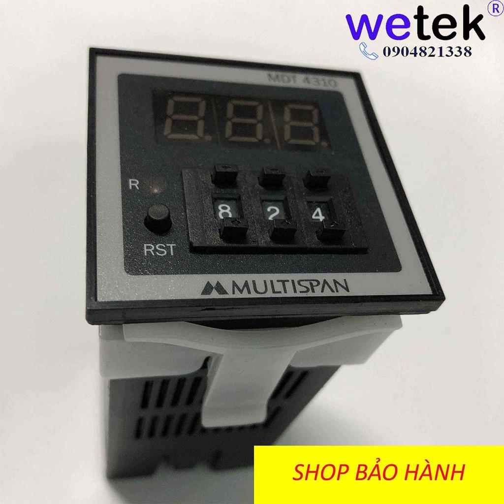 Multispan MDT 4310 Timer kiểu cơ, lắp mặt cánh tủ, phím xoay, màn LED, dải siêu rộng 0s-999h