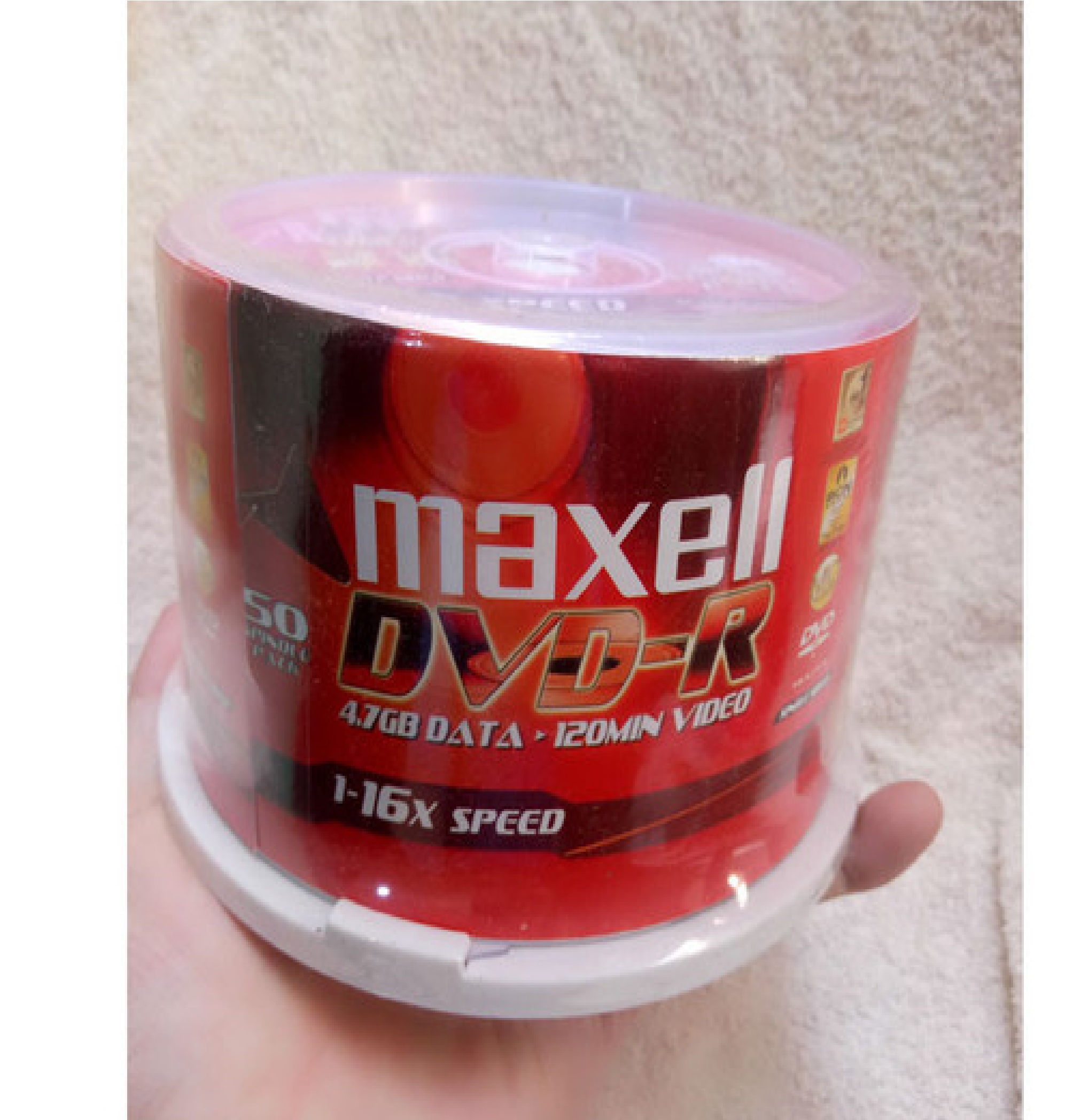 DVD trắng MAXELL 1 lốc 50 đĩa dung lượng 4,7GB - Hàng chính hãng