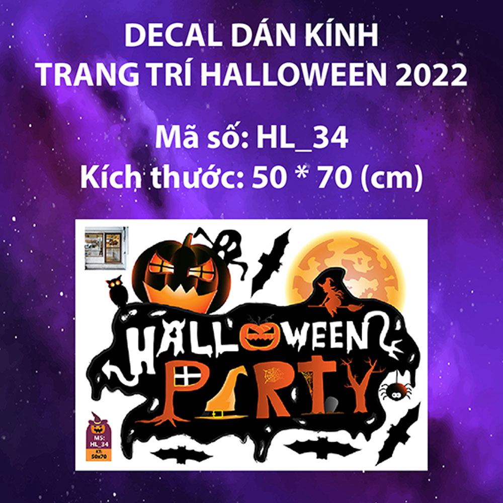 [2.5m x 3m] Decal trang trí Halloween - Bầy ma HLC107