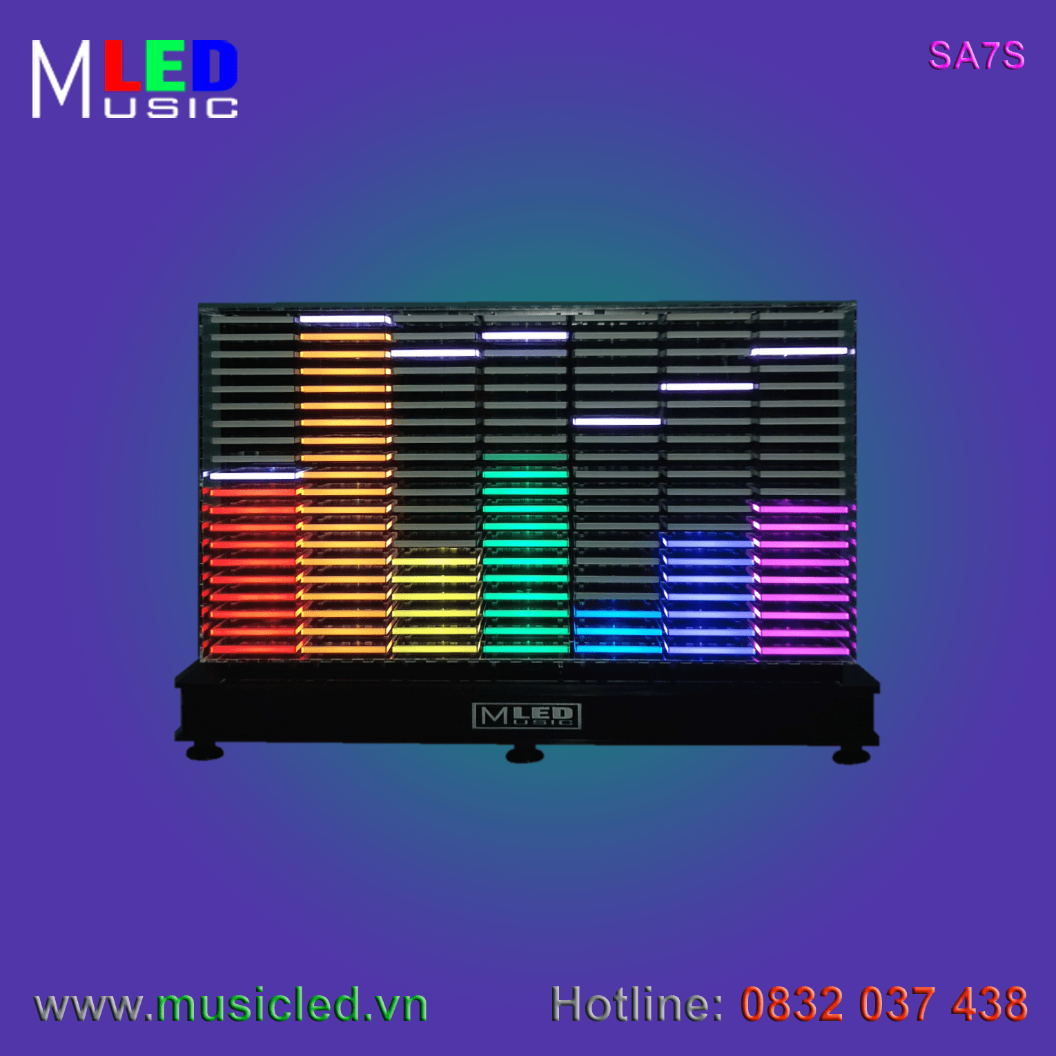 Dàn đèn Music LED nháy theo tần số nhạc 7 cột để bàn