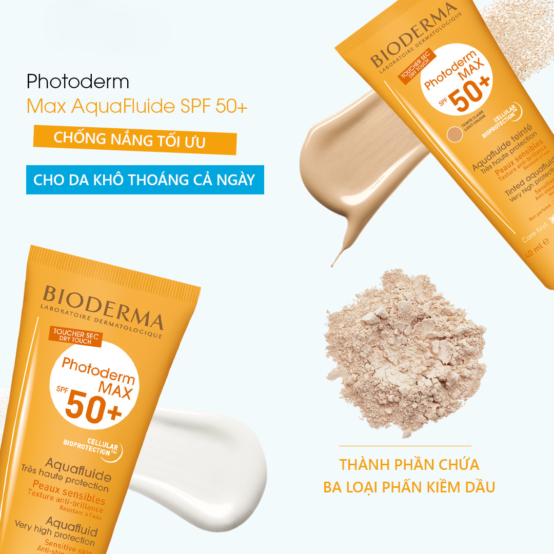 Kem chống nắng không màu giảm bóng nhờn cho mọi loại da Bioderma Photoderm Max SPF 50+ 40ml (Nhập khẩu)