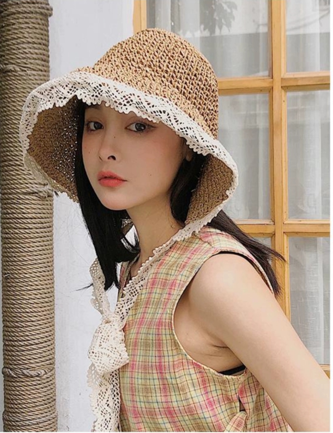 Nón nữ gấp gọn mũ rộng vành thoáng khí phối ren tiện lợi đi biển che nắng với chất liệu cói rơm  #nonrongvanh #murongvanh #noncoi #mucoi #nondibien #mudibien #nonchongnanh #muchongnang #nondep #mudep #nonthotrang #muthoitrang  dona24100204