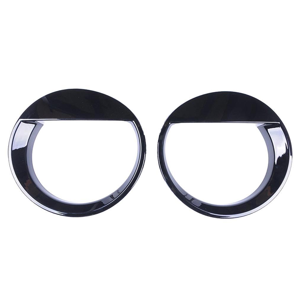 2pcs Black Chrome Bezels Front Light Headlight Trim Cover for