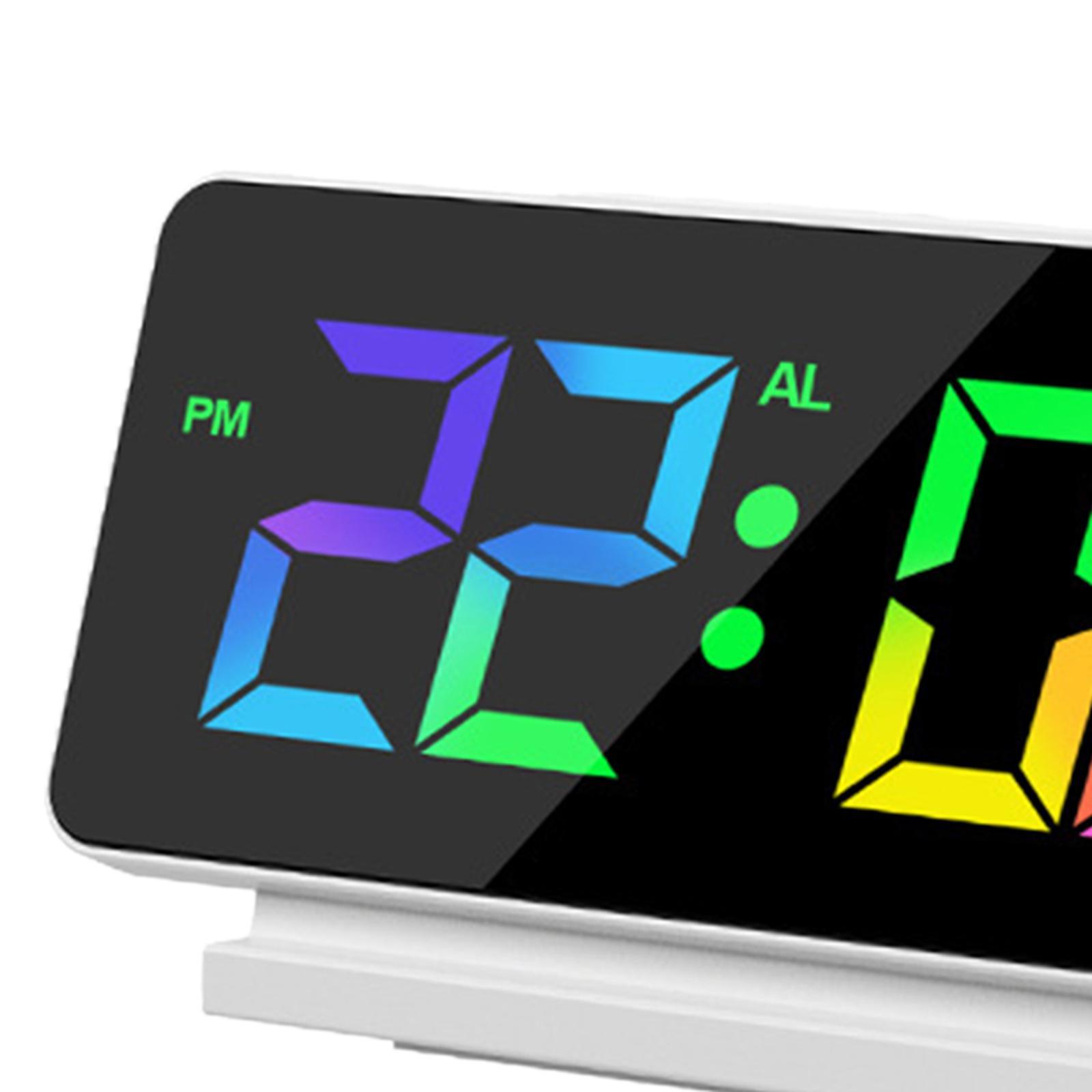 Colorful  Clock Large LED Display Table USB Calendar Seniors Bedroom