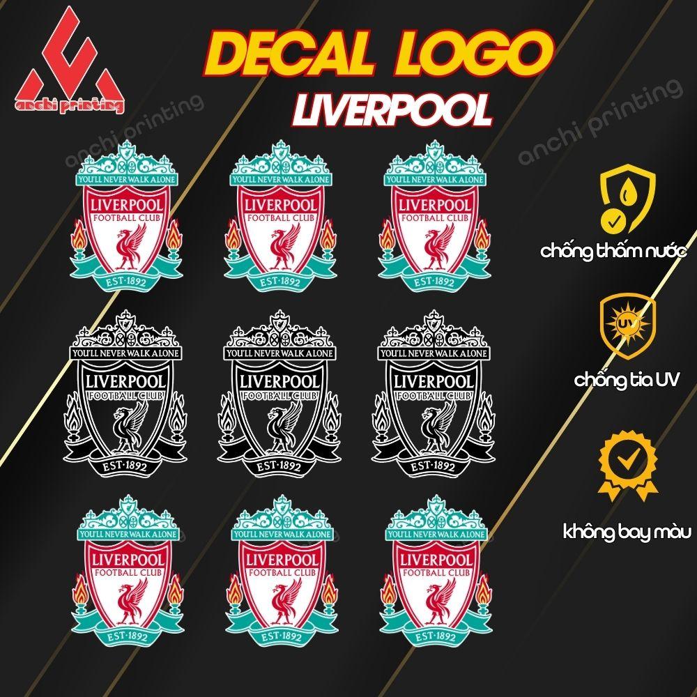 Combo 9 sticker logo decal CLB bóng đá LIVERPOOL chất liệu chống nước dán laptop,mũ bảo hiểm - ANCHI PRINTING