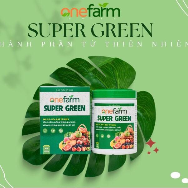 Sữa Thực Vật Organnic Giàu Protein Chứa Đông Trùng Tảo Xoắn Bột Rau Củ Quả SUPER GREEN ONEFARM-400G