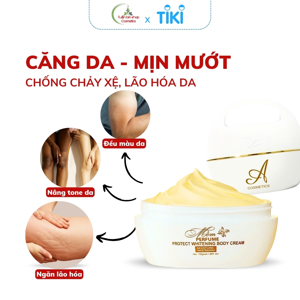 Kem rắng da body mềm Acosmetics - Dưỡng trắng nhanh chóng, mịn màng, hương nước hoa quyến rũ 150g