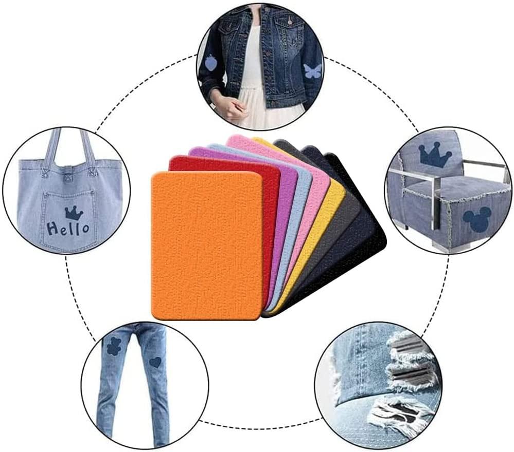 15PCS Các bản vá nhiệt, bản vá denim trong vải, quần jean bản vá denim, miếng dán bàn ủi, miếng vá quần áo, để sửa chữa quần jean DIY Trang trí