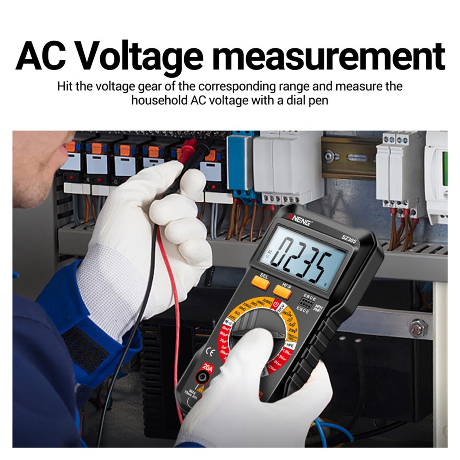 Digital Multimeter DC Voltmeter LCD Display DC Current Non-contt Meansures Ncv Auto Range Pocket Electrician Tester