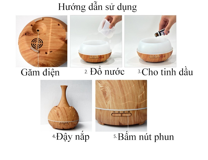 Máy khuếch tán tinh dầu bình sen vàng