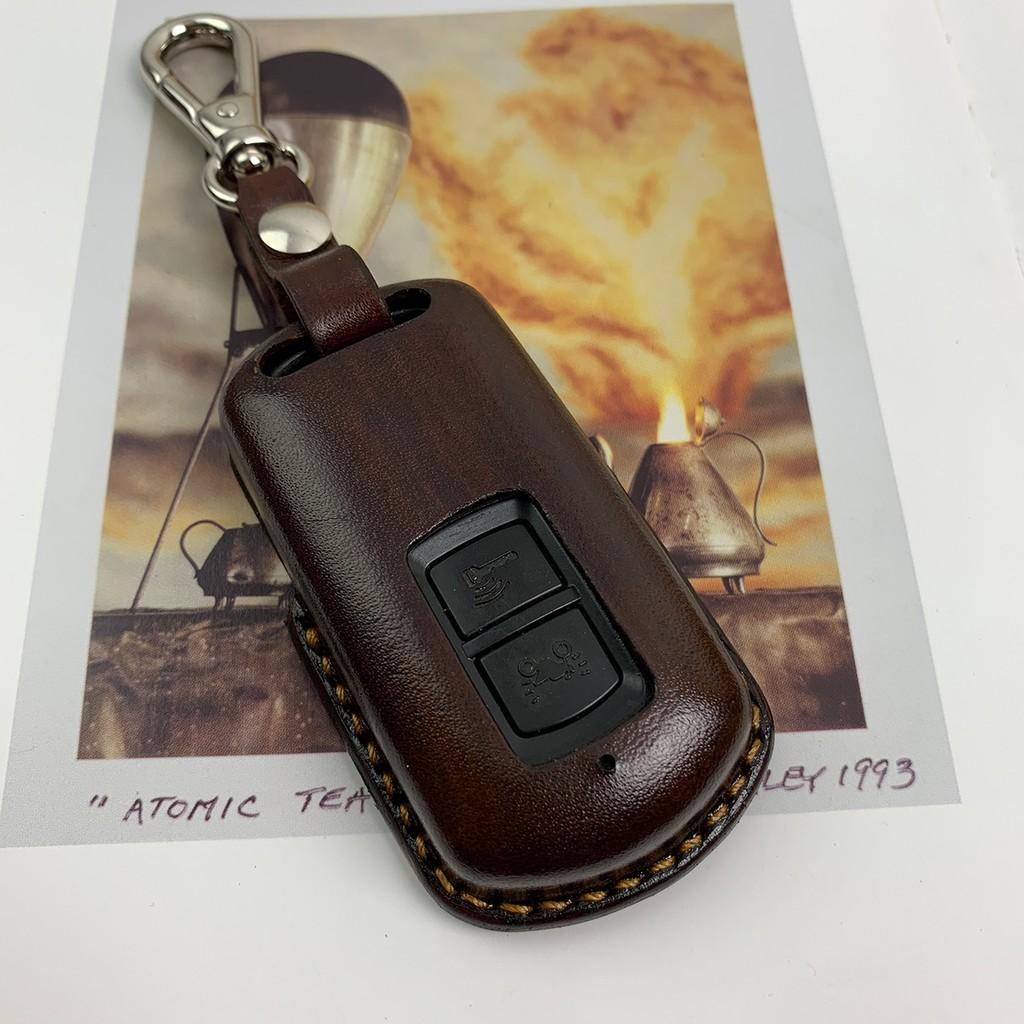 Bao da chìa khóa xe LEAD - H.o.n.d.a - da bò thật - màu nâu - handmade DT294