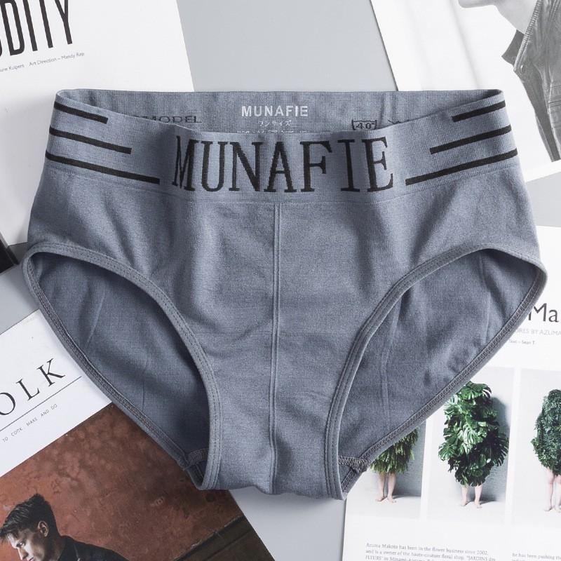 Bộ 4 quần lót nam Munafie hàng dệt kim cao cấp (Có túi zip) - Quần sịp tam giác