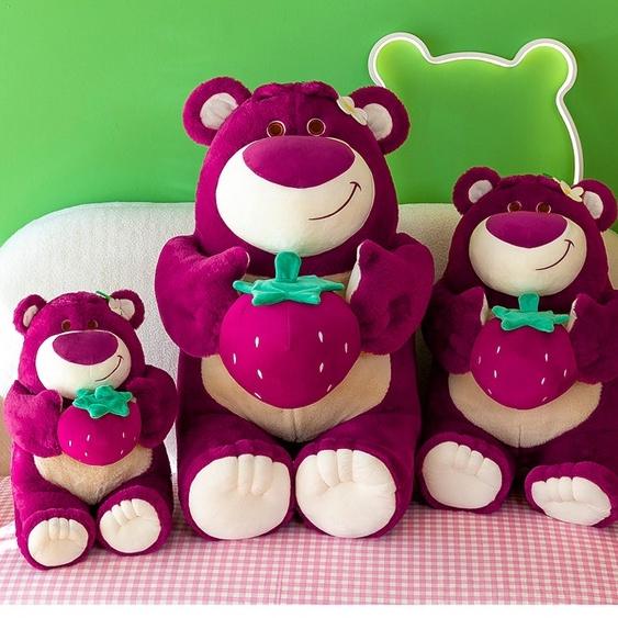 Gấu bông gấu Lotso ôm trái dâu dễ thương, Gấu dâu