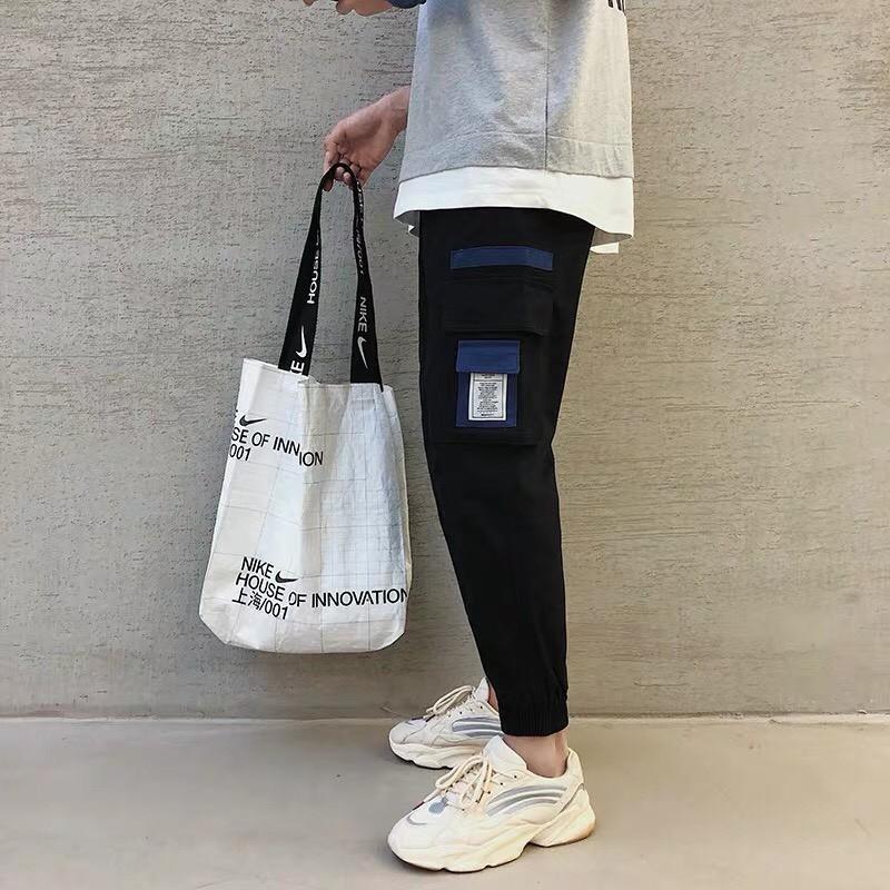 Quần Jogger kaki Túi Hộp Unisex Túi Hộp Xanh, Nam Nữ Ulzzang Dưới 75kg