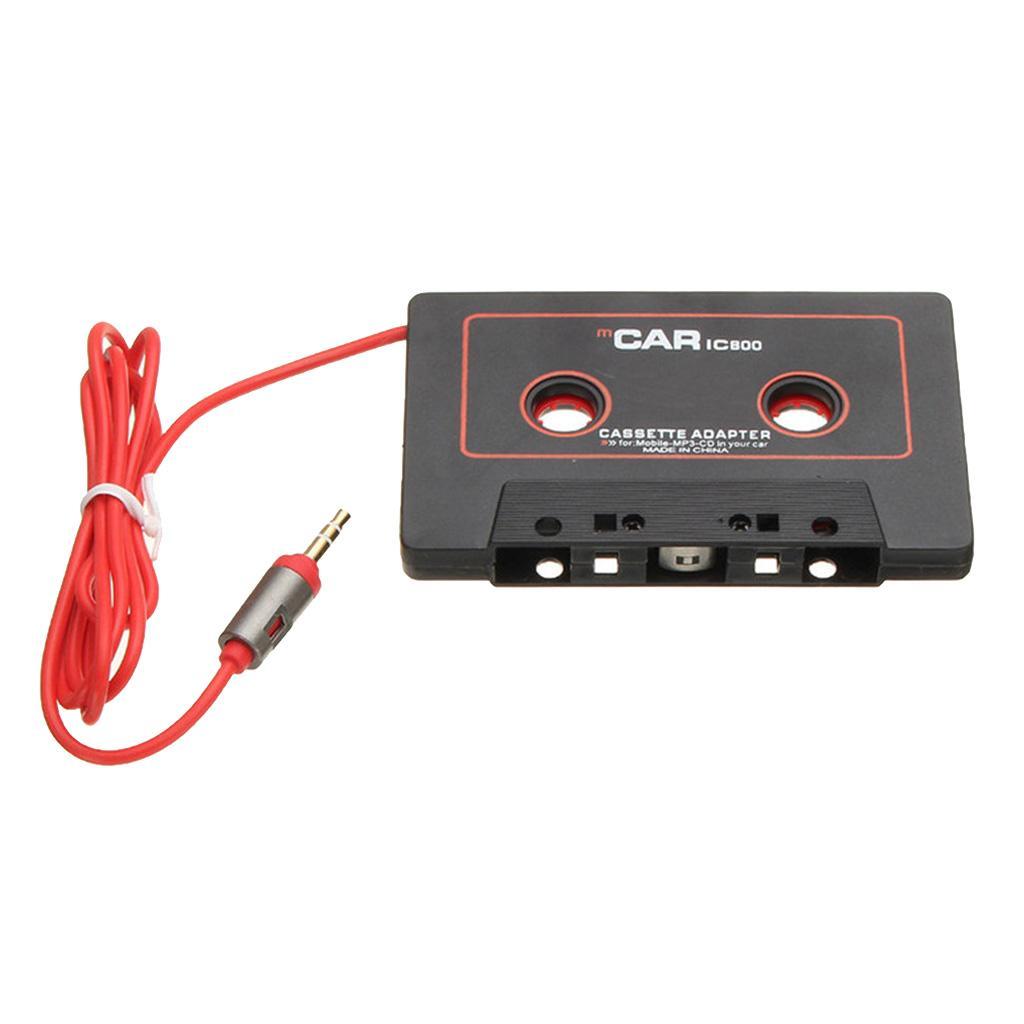 2x 3.5mm Jack Stereo to Car AUX Audio Cassette Tape Adapter Converter Black