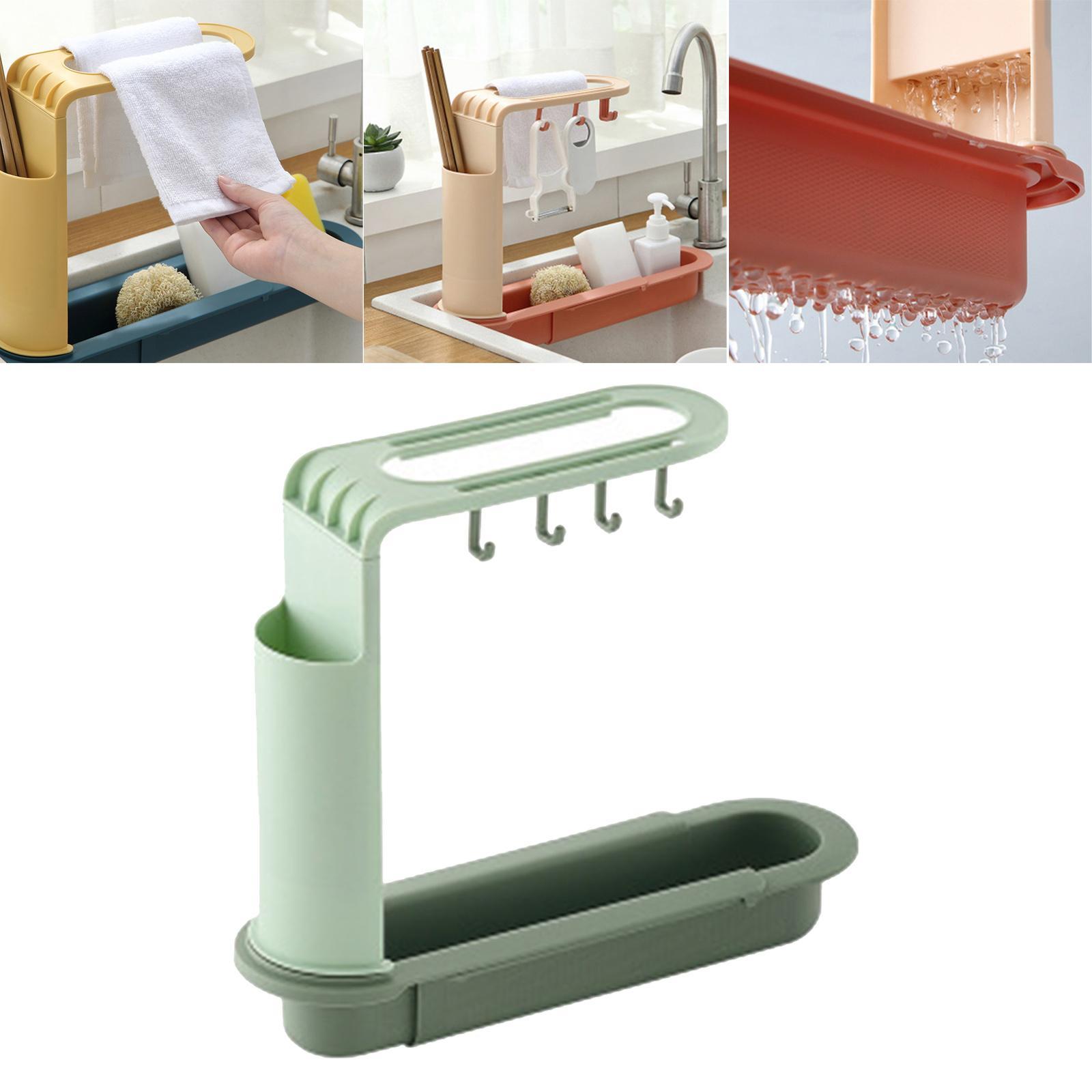2 in 1 Sink Rack Sink Tray Drainer Rack Sink Organizer Storage Basket