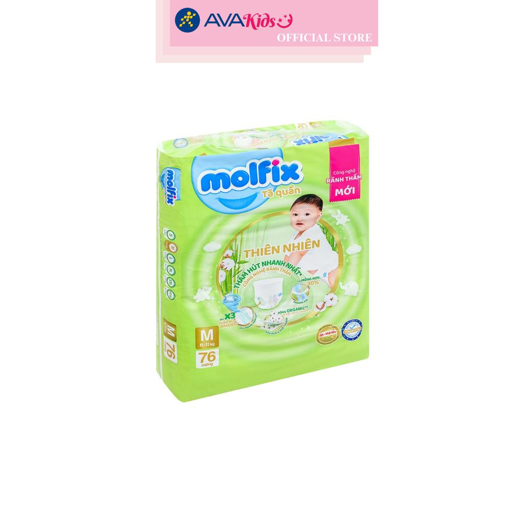 Tã quần Molfix thiên nhiên size M 76 miếng (6 - 11 kg)