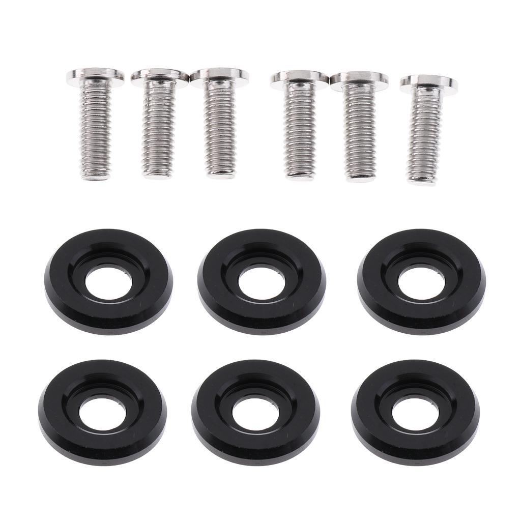 6 Sets Aluminum Alloy M6 x 18mm Washer Engine Bay Screw Black