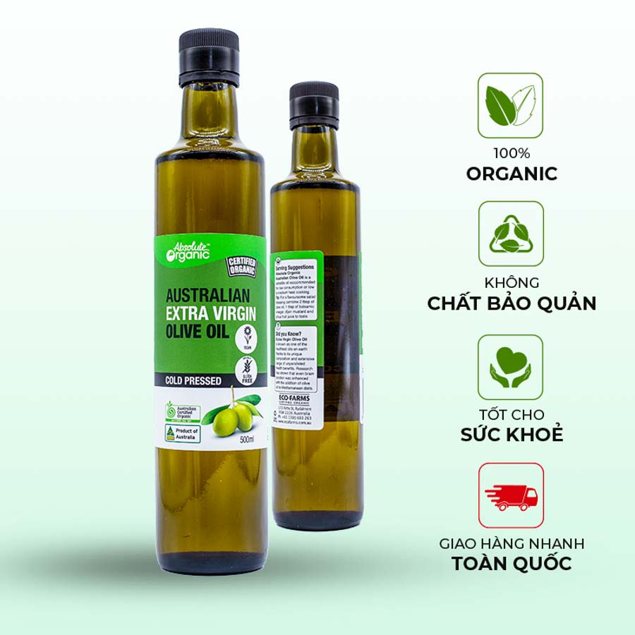 Dầu Ô- liu Úc Olive oil Absolute Organic chai 500ml