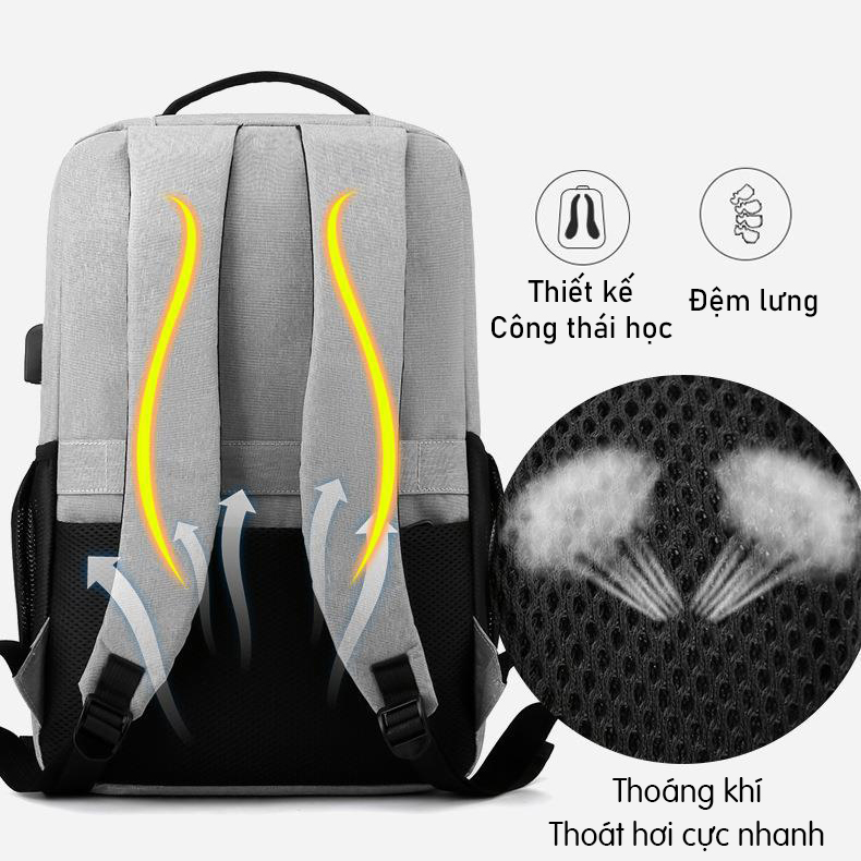 Balo Nam Nữ MENDO - Balo thời trang cao cấp, có cổng USB siêu tiện dụng- B8002