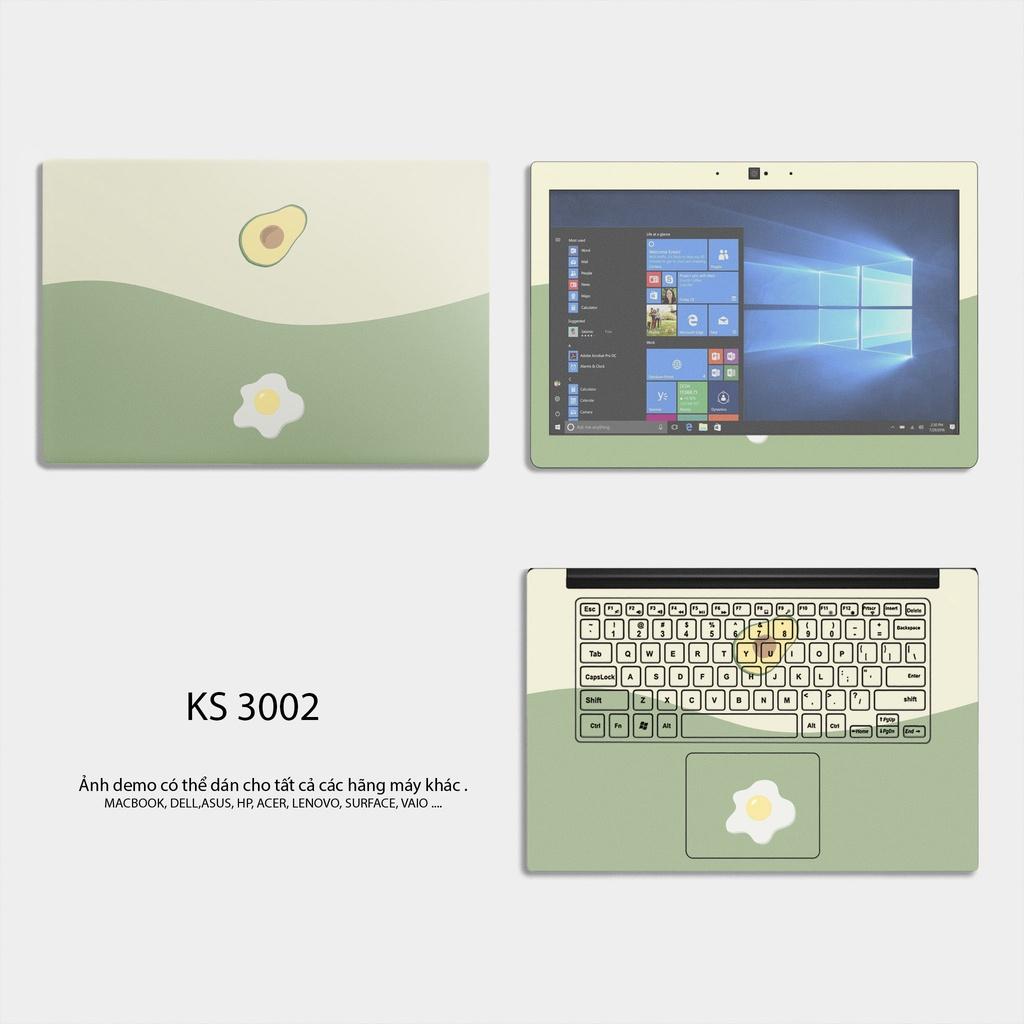 Skin Dán Laptop - Mẫu KS 3002 - Mẫu Trái Bơ Dễ thương - Skin Dán Bảo Vệ Laptop Cắt Chuẩn Cho Mọi Dòng Máy