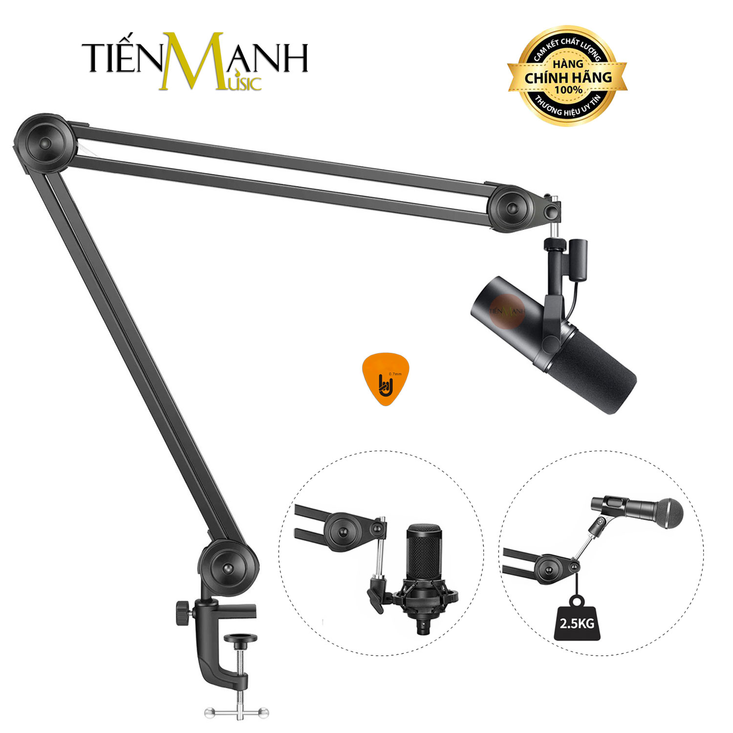 Chân Micro Kẹp Bàn Arm DRMIC NB46 - Giá đỡ đế Mic Stand Dr.MIC NB-46 Microphone Thu Âm LiveStream Hàng Chính Hãng - Kèm Móng Gẩy DreamMaker