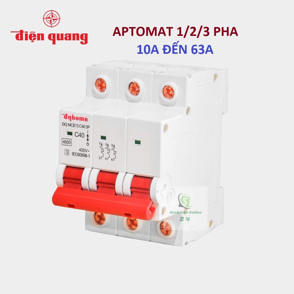 Aptomat DQHome 1/2/3 cực - 10A đến 63A - CB 1 pha - 2 pha -3 pha chính hãng Điện Quang