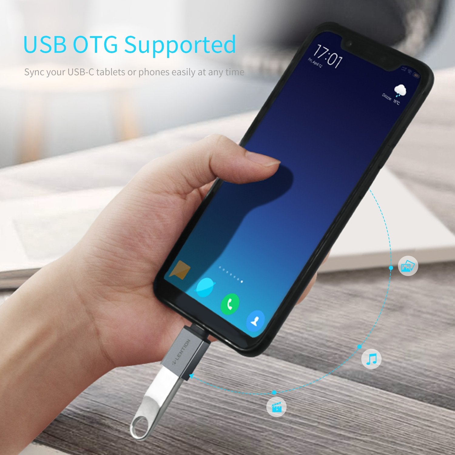 Đầu chuyển đổi USB-C sang USB-A 3.0  Hàng Chính Hãng