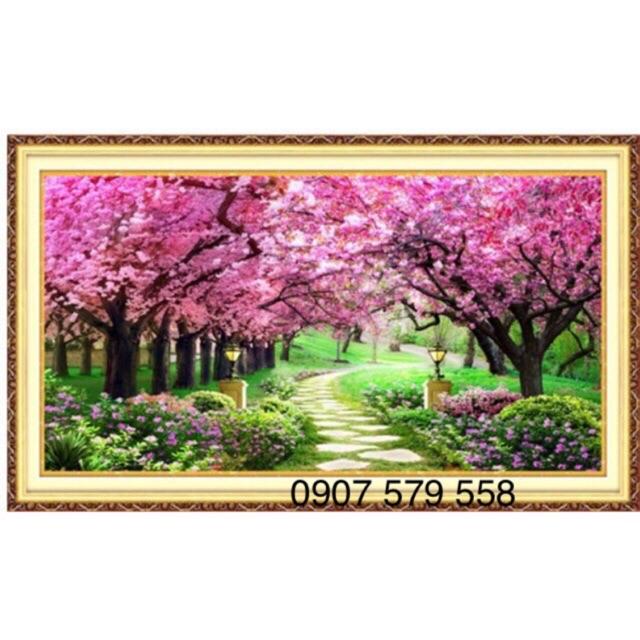 Tranh thêu chữ thập vườn tình yêu FJ0758 kt 149x66cm