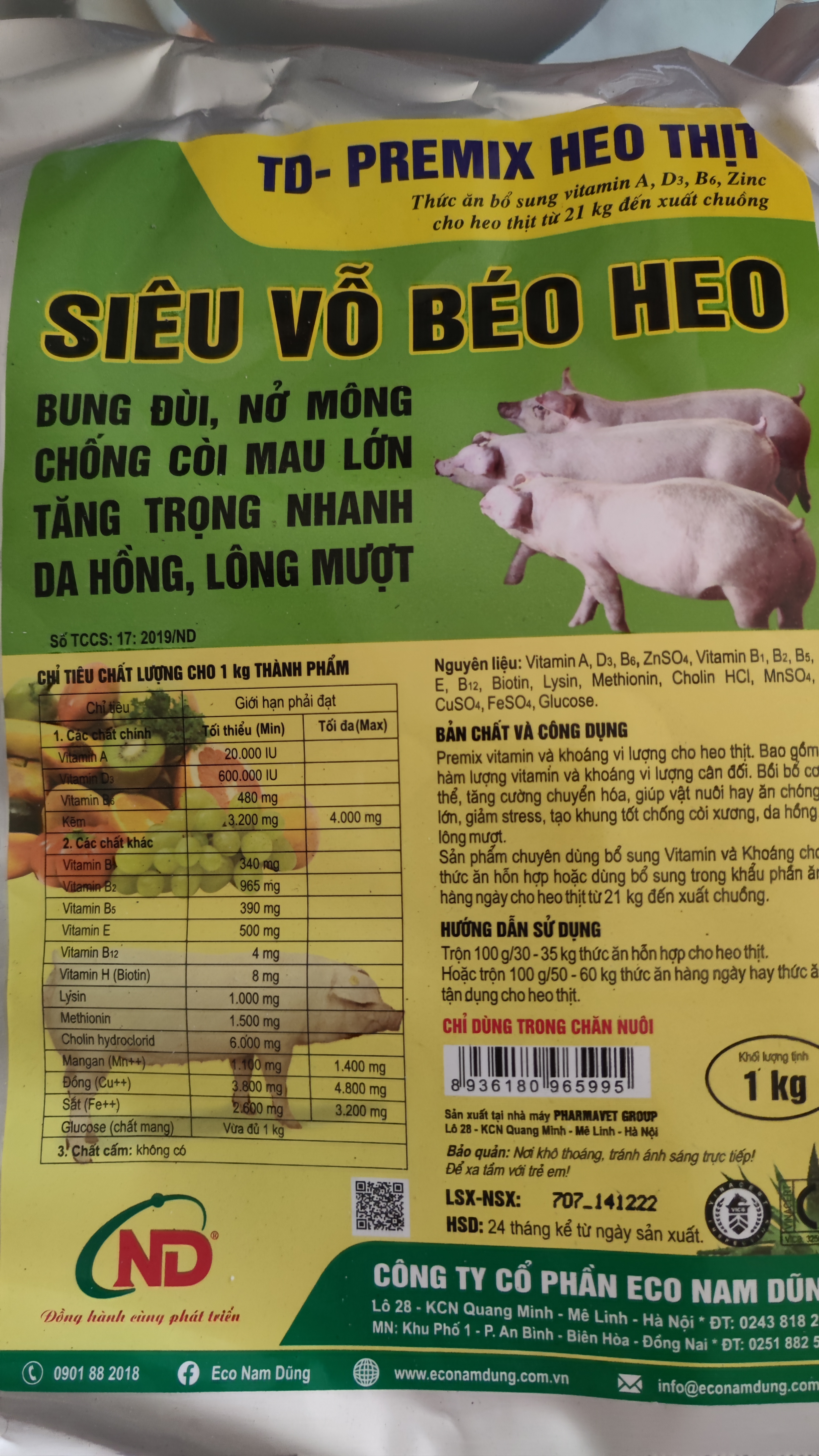 Siêu vỗ béo heo 1kg