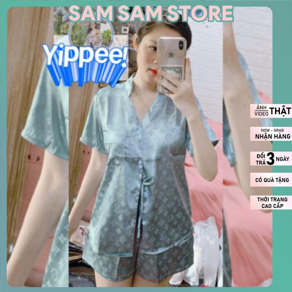Đồ Bộ Mặc Ở Nhà. Sét Bộ Bijama Đùi Lụa Gấm Siêu Xinh Loại 1. Họa tiết màu sang chảnh . Size cho khách 40_60kg