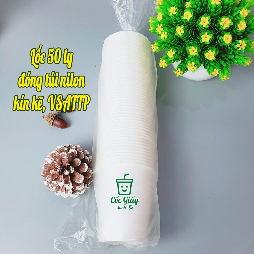 50 CỐC GIẤY XANH 210ml Size Nhỏ Dùng 1 Lần Uống Nước Cứng Cáp, Kín Kẽ