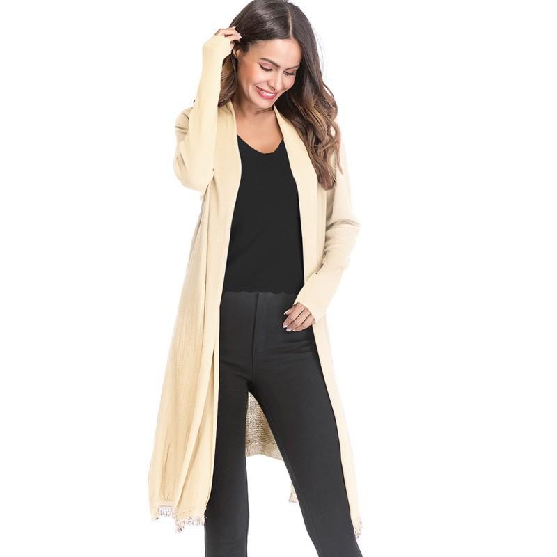 Áo khoác cardigan nữ dài tay màu trơn thời trang