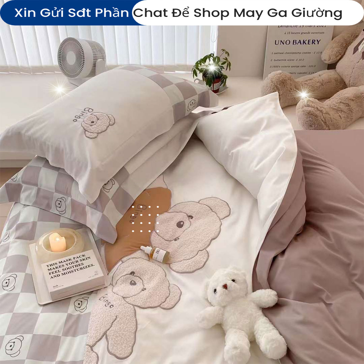 Bộ Chăn Ga Gối Lụa Sateen ANNA NGUYÊN Cao Cấp Chuẩn Khách Sạn 5 Sao Bộ Ga Ra Drap Đệm Chăn Chần Bông Cao Cấp