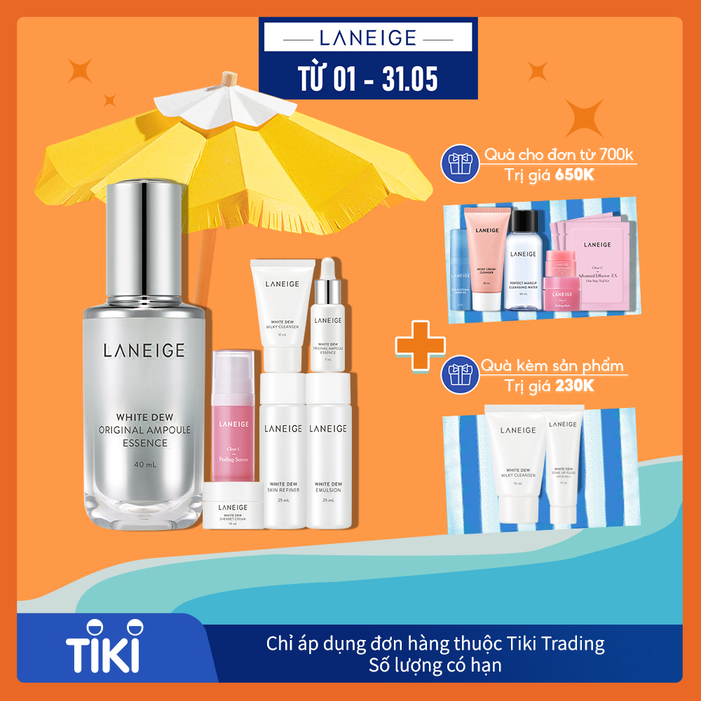 Tinh Chất Dưỡng Trắng Da Laneige White Dew Original Ampoule Essence 40ml Tặng Bộ Dưỡng Trắng Da White Dew Trial Kit