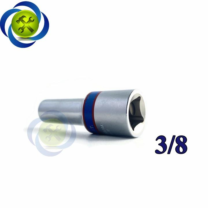 Tuýp 3/8 inch 08mm 6 cạnh màu trắng loại dài Kingtony 323508M