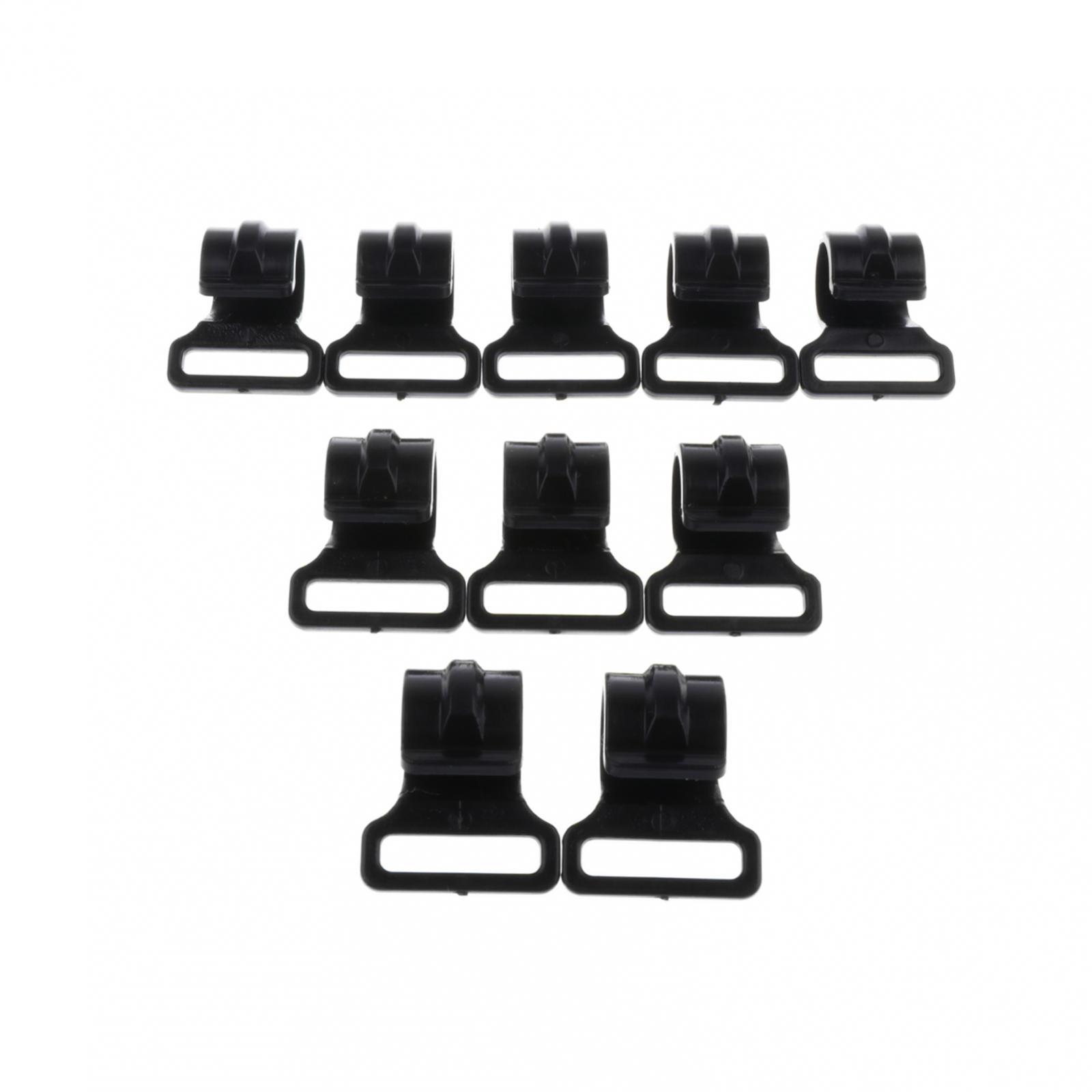 2x10pcs Camping Tent Clips Accessories Outdoor Tent Hook Clamp Black 2.5cm