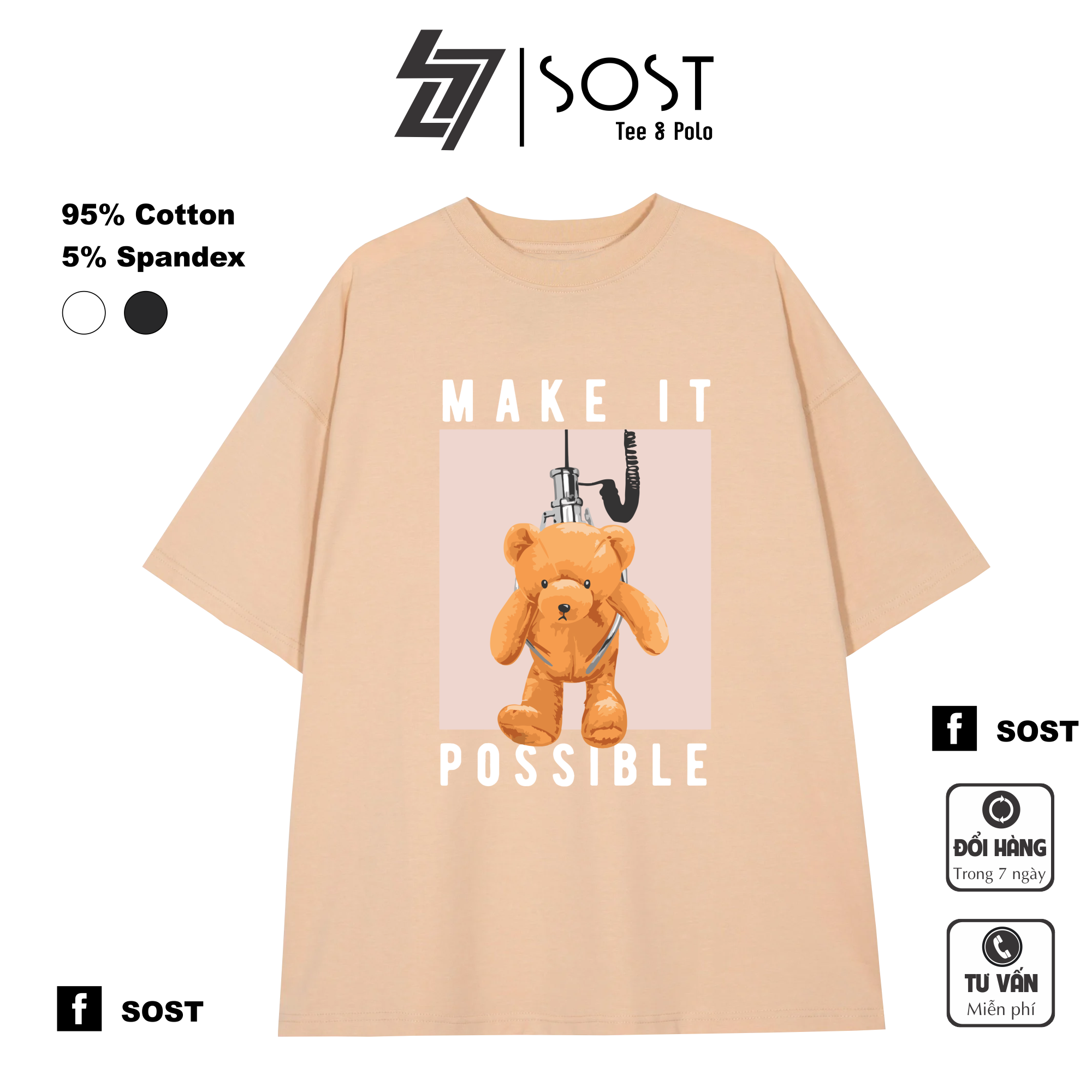 Áo Thun Unisex Oversize Nam Nữ Make It Possible