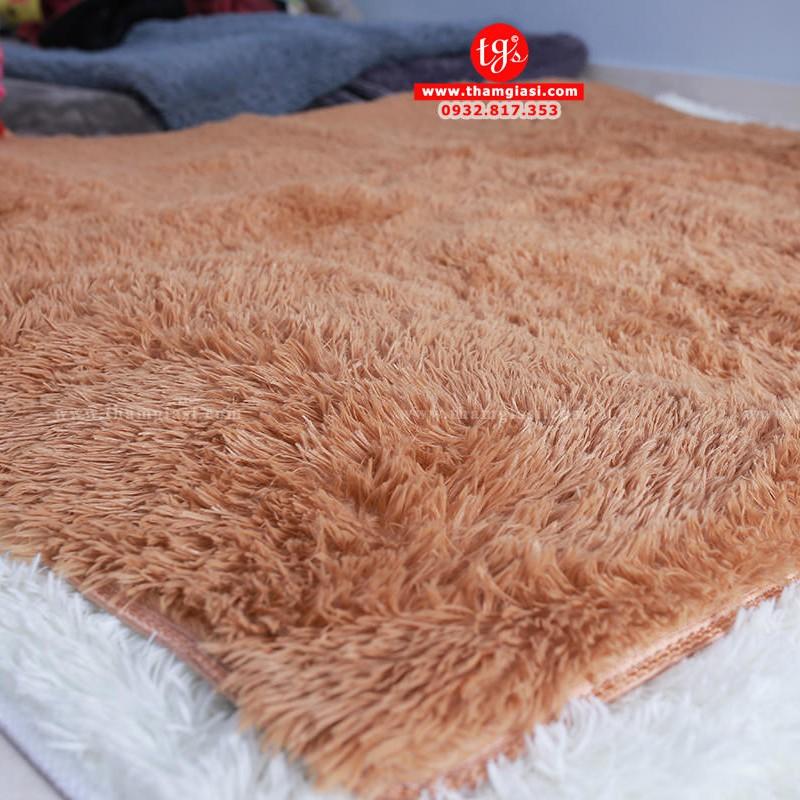 Thảm Lông Xù Khaki | 160x200cm | Thảm Trang Trí Phòng Khách - Phòng Ngủ - Thảm Trải Sofa - Thảm Dành Cho Bé