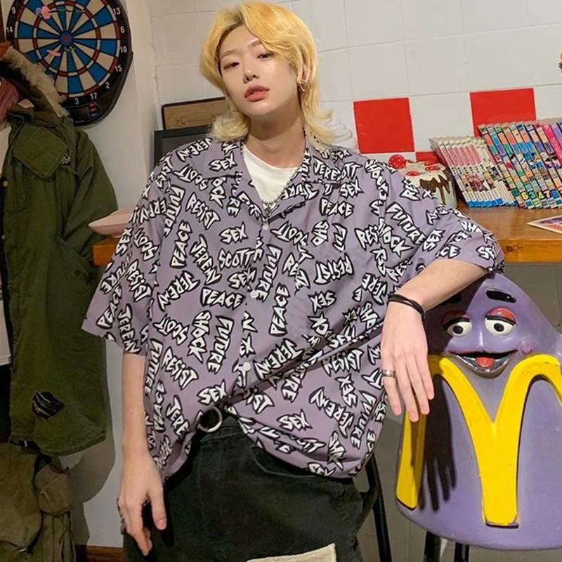 Áo Sơ Mi Ngắn Tay In Họa Tiết Thời Trang Năng Động Cá Tính Dành Cho Nam