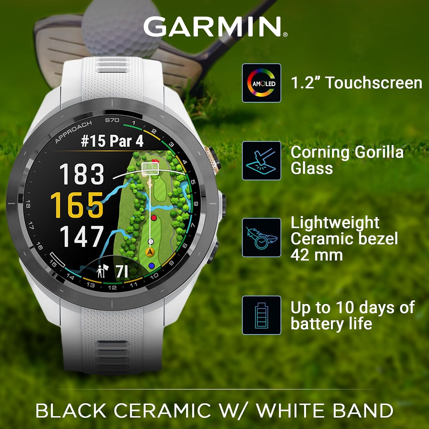 Đồng hồ thông minh Garmin Approach S70 (42mm/47mm) - Hàng chính hãng