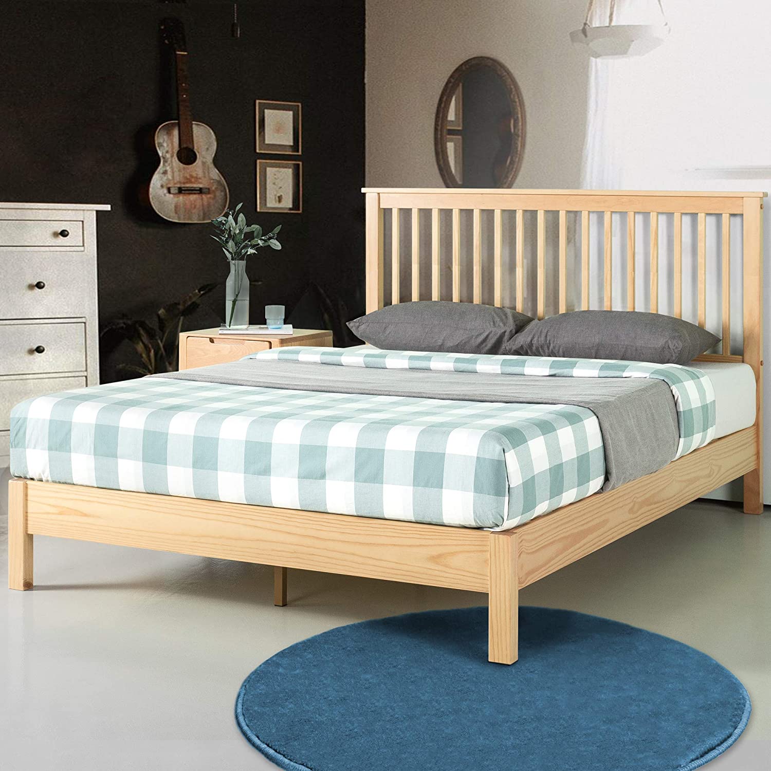 Giường Ngủ Zinus Gỗ Tự Nhiên Cao Cấp Và Sang Trọng Farmhouse Wood Platform Bed