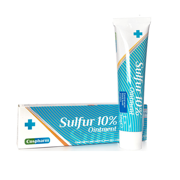 Kem hỗ trợ trị mụn Cospharm Crevil Sulfur Ointment 10%, kháng viêm kháng khuẩn và hỗ trợ điều trị mụn, làm mờ sẹo với tinh chất triết xuất thiên nhiên