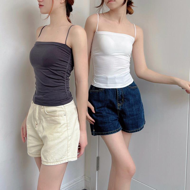 Áo bra cúp ngực nhún eo dây mảnh a238516 by germe