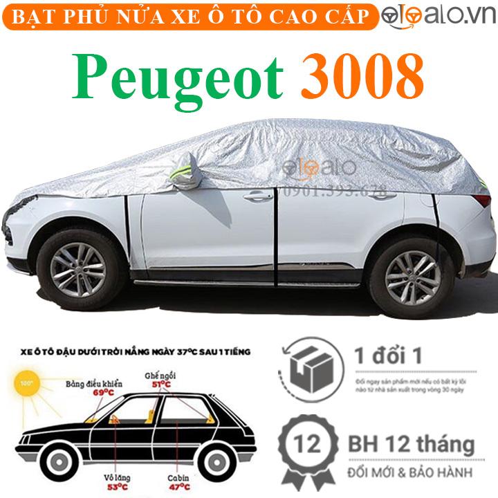 Bạt phủ nửa nóc xe Peugeot 3008 vải dù 3 lớp