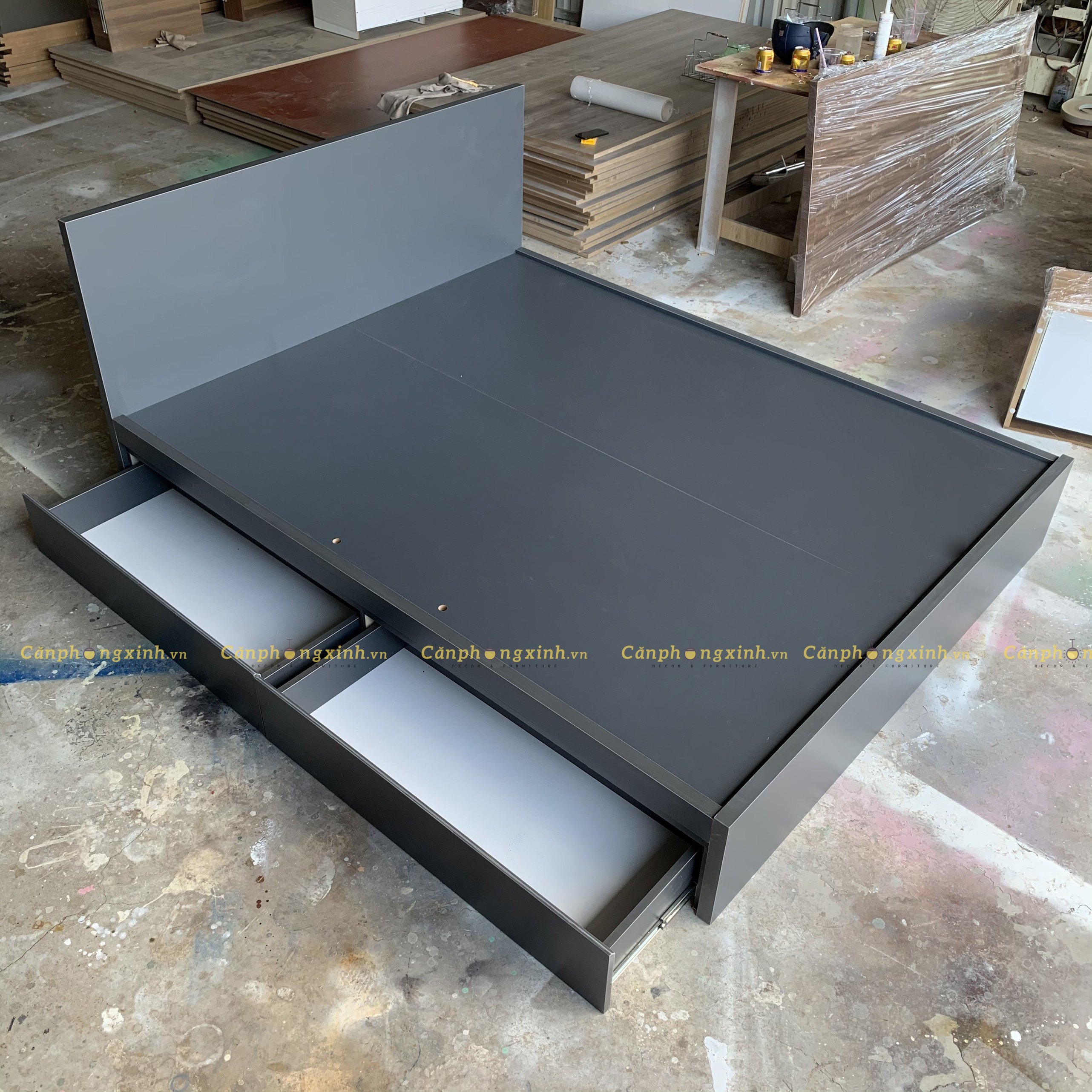 Giường ngủ gỗ MDF 2 hộc kéo full giường CPX-G41