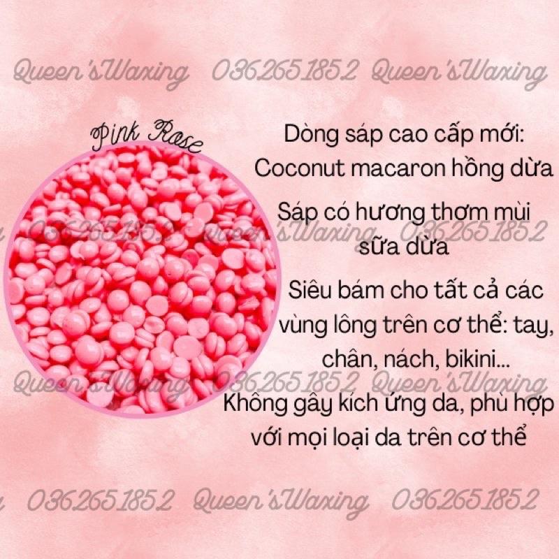 Sáp wax lông ít nóng cao cấp mới COCONUT MACARON WAX siêu thơm, siêu bám lông tặng que quết sáp