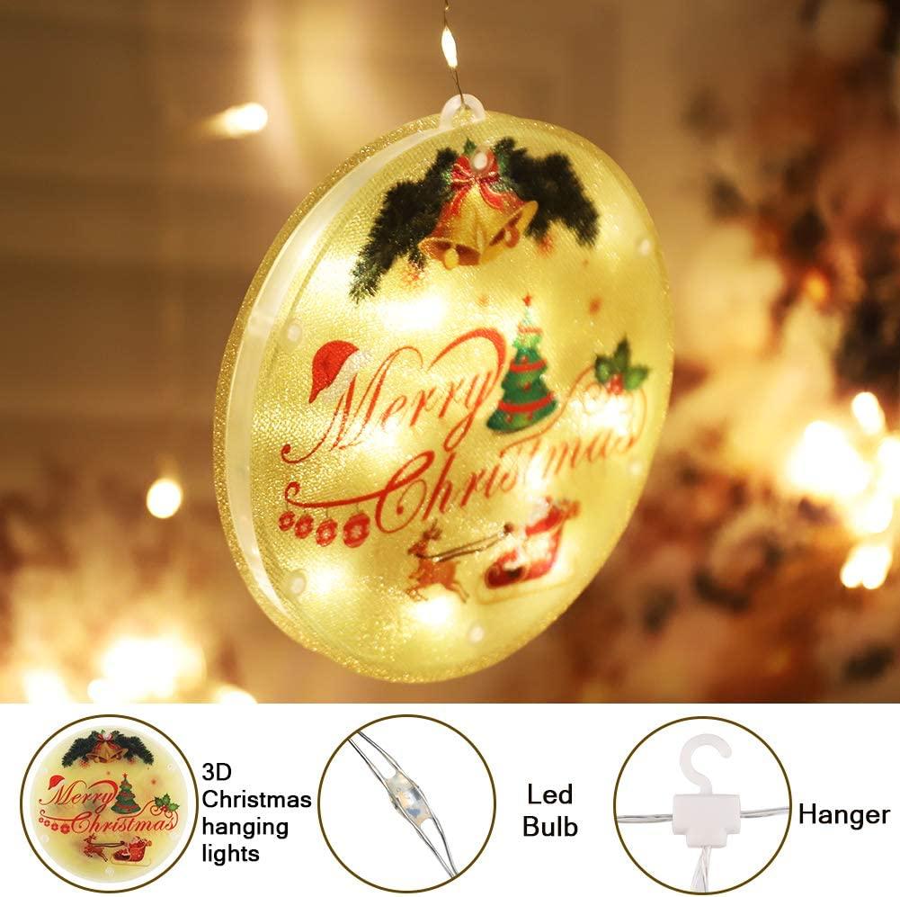 Đèn Giáng Sinh 1.5M 113 Đèn LED Mặt Dây Chuyền 3D Họa Tiết Giáng Sinh USB Chiếu Sáng Giáng Sinh Trang Trí Trong Nhà Đèn LED Thần Tiên Cho Ban Công Sân Thượng Cửa Sổ Sân Vườn Nhà Trắng Ấm