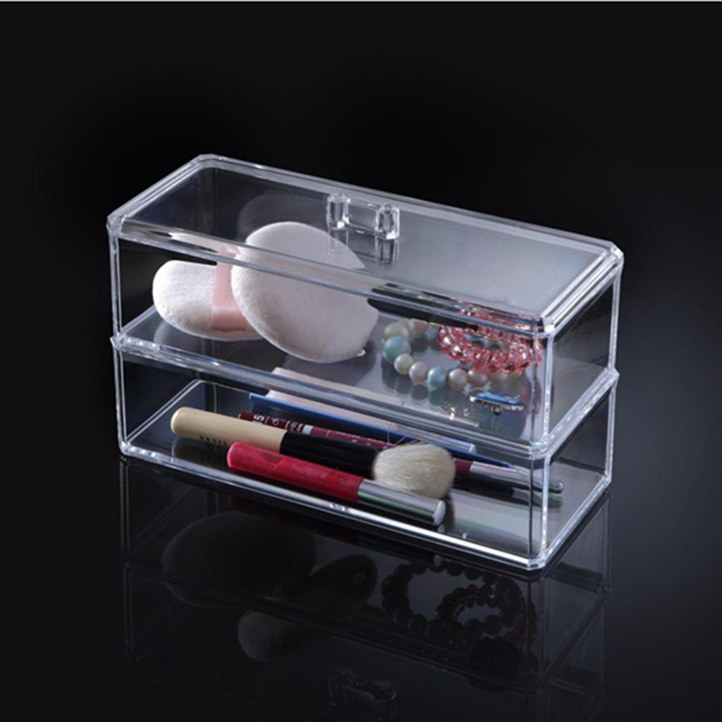 Large Acrylic Makeup Brushes Cosmetic Organizer Holder Jewelry Storage Case